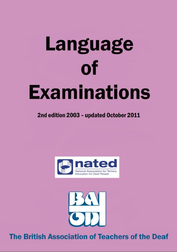 Language of examinations document cover